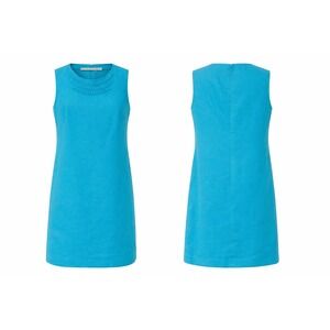 Kim Rogers Dress Women's 12 Turquoise Sleeveless Shift 100% Linen  NWOT Summer